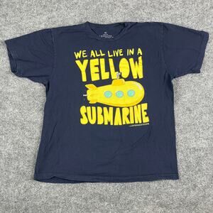 Lennon McCartney Beatles T-Shirt Mens XL Navy Yellow Submarine Graphic Tee